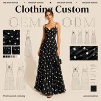 Nouvelles conceptions de robes maxi en satin sur mesure, coupe évasée, imprimées à pois, plissées, pour femmes