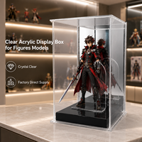 Vitrine en acrylique transparente avec miroir, présentoir de comptoir en acrylique, organisateur de boîtes en acrylique, présentoirs en acrylique pour objets de collection
