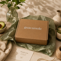 Emballage d'expédition et d'abonnement en carton kraft brun imprimé sur mesure avec logo blanc pour boîte cadeau d'entreprise