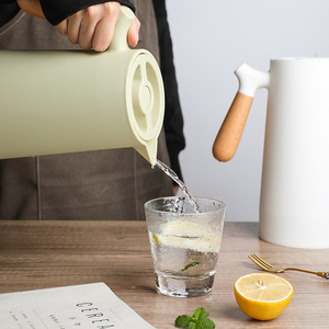 1.0l 1.8l Double Paroi Fiole À Vide Intérieur Verre En Acier Inoxydable 316 Extérieur Avec Manche En Bois Style Nordique Kepp Warm 24hrs - Product Image 4