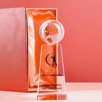 Trophée en cristal personnalisé en gros Quartz Global Earth Trophy Prix en verre vierge pour le Baseball Softball Fée Thème Souvenir Cadeau VIP