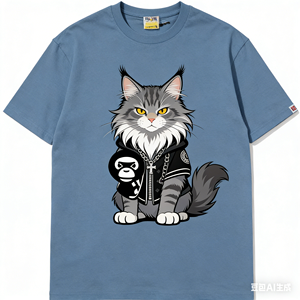 Camiseta de Manga Corta Unisex con Estampado de Cabeza de Animal, Camuflaje Premium, Corte Holgado, Uso Diario, Transpirable, con Etiquetas - Product Image 2