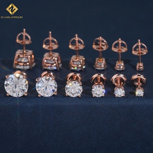 Classic 4 Prongs <b>Earring</b> Top Quality VVS Diamond 10k Solid Gold Solitaire Moissanite <b>Stud</b> <b>Earrings</b> - Product Image 1