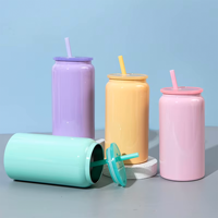 Lot de 25 gobelets isothermes en acier inoxydable de 16 oz, 6 tasses à sublimation avec couvercles et pailles, type bocal Mason à double paroi isolée - Entrepôt USA