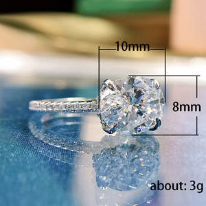 Anillo de Diamante Natural Corte Ovalado F1668, Joyería Clásica de Compromiso para Mujer, 1 Quilate, Solitario, Banda de Oro Blanco - Product Image 5