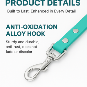 ソリッドパターン防水エンボス加工PVCドッグリーシュヘビーデューティペットリードメタルフックロングナイロントレーニングウォーキング用 - Product Image 5