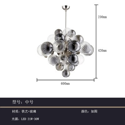 600 large chrome color - 47 lamp shades (19 g9 lamp heads)