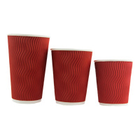 Gobelets en papier ondulé à double paroi épais pour boissons chaudes, gobelets jetables en papier pour café, emballage en papier pour boissons