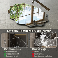 Accessoires de salle de bain LED, miroirs muraux, miroirs sans cadre, miroirs éclairés, miroirs ovales irréguliers