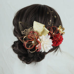 絶妙でエレガントなアップスタイル造花ヘアアクセサリー着物毛吹子卒業シーズン成人式ファイン - Product Image 1