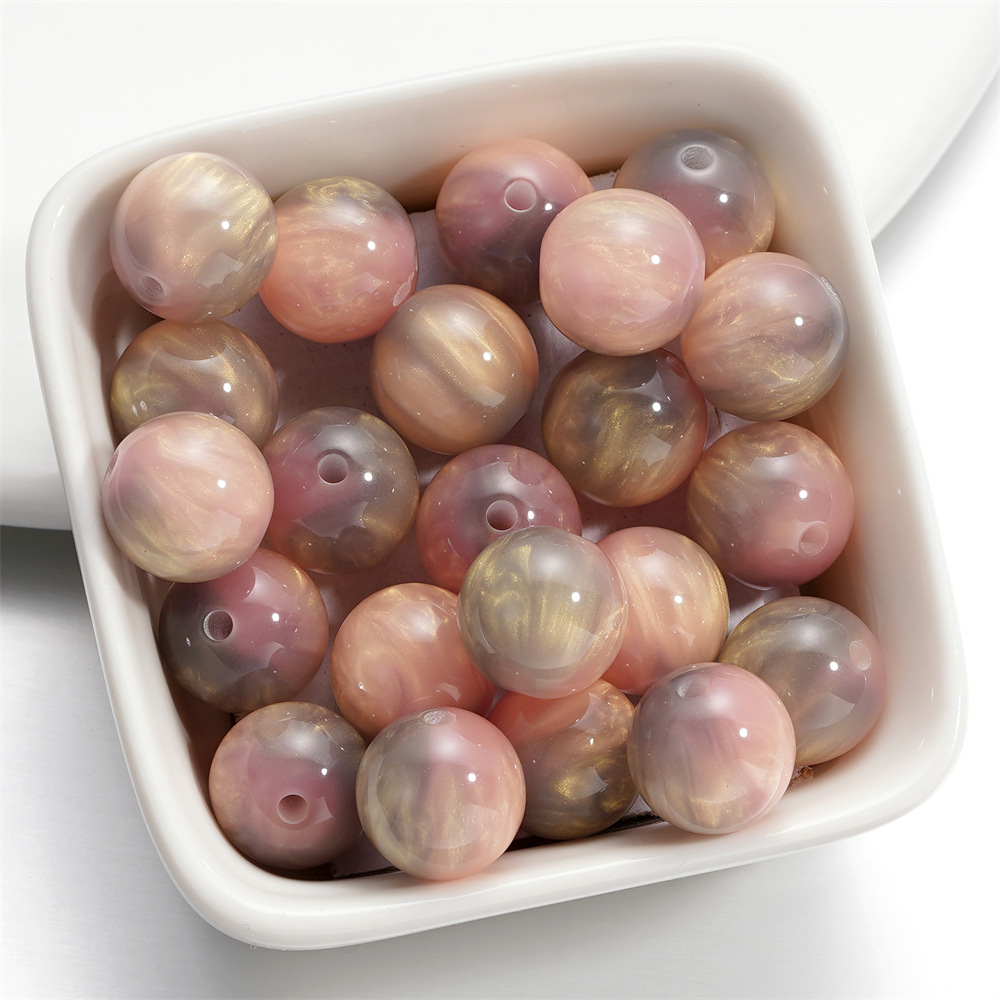 Perles nuage bicolores rose et gris