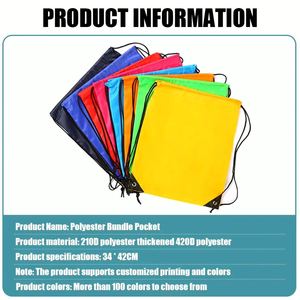 Custom Logo <b>Drawstring</b> Bags, Eco-Nylon Carry <b>Backpacks</b>, Waterproof Sports Gift, Promotional for All Activities - Product Image 5