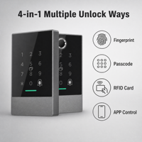 Clavier de contrôle d'accès WiFi intelligent extérieur IP67 étanche avec système de verrouillage de porte, suivi des présences, déverrouillage par carte RFID, code et application
