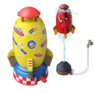 Brinquedo giratório para crianças, jato de água, rocket, verão, ao ar livre, rotação, spray, brinquedo, espaço, rocket, lançadores, conjuntos, venda imperdível