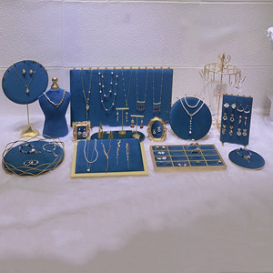 Estante de exhibición de terciopelo, soporte de escritorio, anillo de maniquí, pendiente, joyería, collar, bandeja de exhibición, soporte de exhibición para tienda de joyeros - Product Image 1