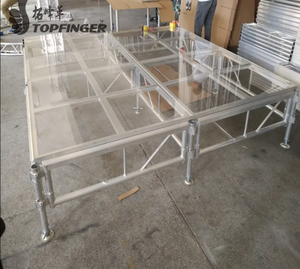 Plataforma de escenario portátil F34 de vidrio templado para eventos de boda, precio barato, cubierta de escenario de aluminio, podio de escenario al aire libre - Product Image 1