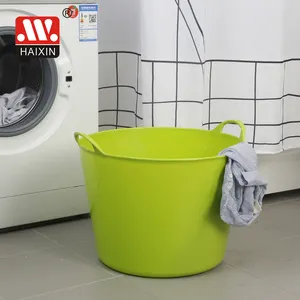 Haixin all'ingrosso 38 litri morbido secchio di plastica LDPE bagno cesto della biancheria secchio di plastica per lavabo