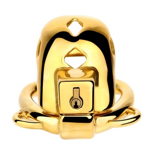 Jaula de Castidad Masculina FRRK Cobra con Tapón Anal, Cinturón de Castidad Plateado y Dorado, Anillos para Pene, Jaula con Candado, Juguetes Sexuales BDSM - Product Image 4