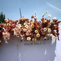Ensemble de fleurs artificielles caramel pour toile de fond, arrangement floral en soie pour mariage, événement, fête, location, vitrine de magasin