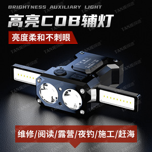 Mini linterna frontal LED portátil de 15W con alcance de 200-500M para pesca, ciclismo nocturno y correr con niveles de intensidad regulable. - Product Image 5