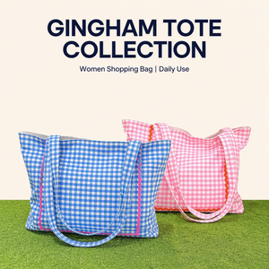 Bolso Tote Monogramado <span class=keywords><strong>de</strong></span> Gingham con Ribete <span class=keywords><strong>de</strong></span> Rick Rack, Inicial Bordada, Bolso <span class=keywords><strong>de</strong></span> Playa Grande, Bolso <span class=keywords><strong>de</strong></span> Compras Reutilizable para Mujeres y Niñas - Product Image 6