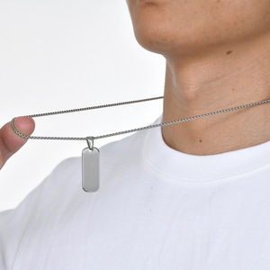 <span class=keywords><strong>Collana</strong></span> da <span class=keywords><strong>Uomo</strong></span> alla Moda con Ciondolo a Barra Lunga in Acciaio Inossidabile 316L PVD Inciso MGXL562 - Product Image 3