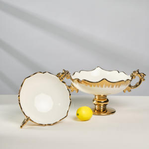 Modern lüks porselen seramik meyve tabağı çevre dostu yiyecek kasesi partiler düğün için ev otel dekor için yüksek talep - Product Image 3