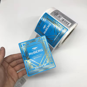 カスタムラベルステッカー印刷 ロールプラスチック シルクスクリーン シルバーゴールド ホットスタンピングステッカー ビールグラスボトル用 - Product Image 2