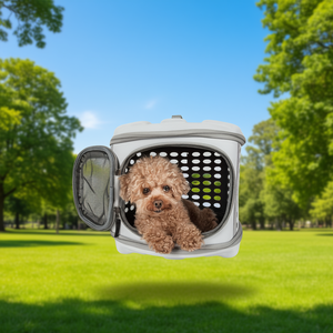 Sac à dos circulaire pliable et léger pour animaux de compagnie, pour chiens et chats, capacité de 10 kg, avec ventilation en maille et fermeture à glissière - Product Image 2