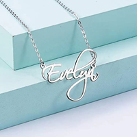 Bijoux personnalisés en argent sterling 925 plaqué nom plaque signalétique collier ras du cou