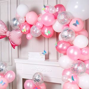 Confezione da 100 pezzi di coriandoli rosa pastello argento palloncini bianchi papillon palloncino Foil e farfalle Laser per ragazza <span class=keywords><strong>Baby</strong></span> <span class=keywords><strong>Show</strong></span> - Product Image 4