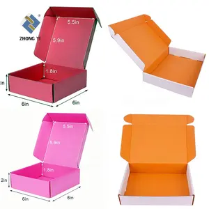 Exquisite Top-End angepasste Logo rosa Wellpappe Geschenk papier Mailer Box Verpackung mit Glanz Laminierung