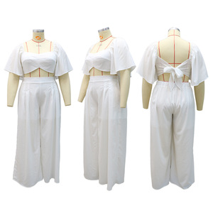 Loose Wide Leg Plus Size Two Piece Pants <b>Set</b> Women Fashion - Product Image 6