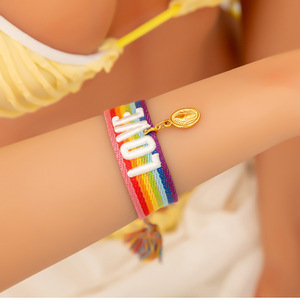 Design Sense Niche Jewelry Woven Adjustable <b>Bracelet</b> <b>Rainbow</b> LOVE Tassel <b>Bracelet</b> for Women - Product Image 2
