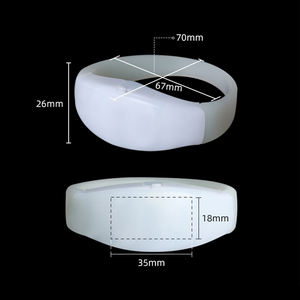 קידום מכירות עמיד למים <span class=keywords><strong>usb</strong></span> מותאם אישית זוהר שחור <span class=keywords><strong>slap</strong></span> צמיד קול מופעל הוביל צמיד - Product Image 5