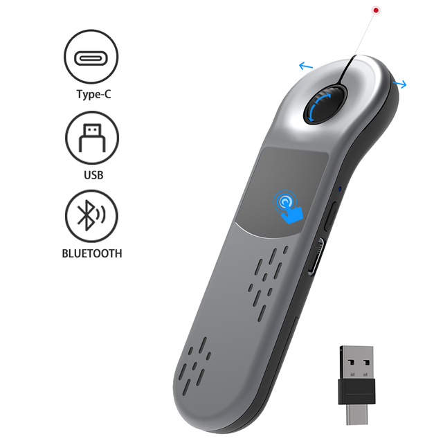 2.4G RF Wireless Air Mouse with Red Laser Pointer USB Remote Control Video Scrolling Page Turning Pen Presenter