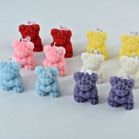 Bougie parfumée en forme d'ours en rose, ornement sculpté pour les mariages et les fêtes, amélioration de l'ambiance, décoration d'intérieur, cadeau idéal pour elle