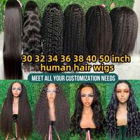 Peluca frontal de encaje sin pegamento de 30-32 pulgadas 13x6 HD para cabello virgen vietnamita sin procesar con cutícula alineada, peluca para mujer negra