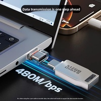 Convertidor Portátil USB-A a Tipo-C Hembra, Compatible con Cargador de Coche, Banco de Energía, Laptop, iPhone 15/Android