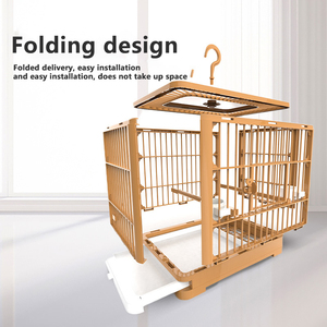 Draagbare vogelreiskooi met handvat, grote ruimte, ademend, opvouwbare papegaaienkooi, set voor buitenwandelingen - Product Image 4