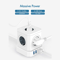 Multiprise USB en forme de cube avec interrupteur et prise EU