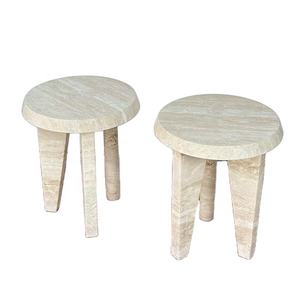 Gran oferta diseñador crema <span class=keywords><strong>Marfil</strong></span> y Rosso Levanto mesa de centro lateral de mármol Natural para decoración Interior de sala de estar - Product Image 3