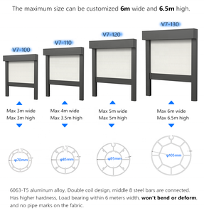 बाहरी ज़िप स्क्रीन मोटर चालित वाटरप्रूफ विंडप्रूफ ऊर्ध्वाधर अंधा ज़िप ट्रैक अंधा - Product Image 4