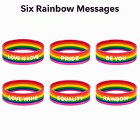 Bracelet en silicone arc-en-ciel BSBH pour le Mois de la fierté LGBT, « Love Is Love Be You », pour festivals, défilés et sensibilisation