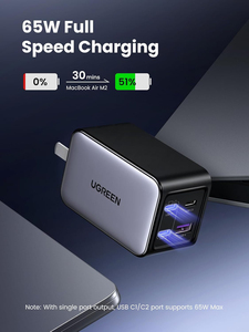 Cargador de Pared USB C GaN UGREEN Nexode de 65 W, 4 Puertos, Plegable, Carga Rápida Tipo C, Cargador de Viaje para Teléfono, para MacBook <span class=keywords><strong>Pro</strong></span>/Air, iPhone - Product Image 6