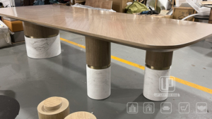 High Quality Italian Style Wood Dining <b>Table</b> <b>Marble</b> Base Dining <b>Table</b> <b>Set</b> 6 Seater Dining <b>Tables</b> - Product Image 4
