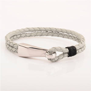 La fabbrica di gioielli in acciaio inossidabile personalizza la fascia da polso in pelle con cinturino da pesca - Product Image 6