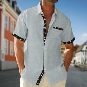 Camisa de Verano 2026 para Hombre, con Estampado Floral, 100% Poliéster, Anti-Pilling, Casual, con Botones, Bolsillos, Manga Corta y Cuello Camisero - Product Image 6