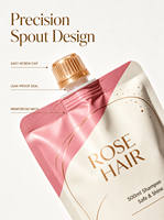 Pochette souple personnalisée de 500 ml avec bec verseur pour emballage de shampoing cosmétique, laminée mate, pour recharge liquide, résistante à l'humidité