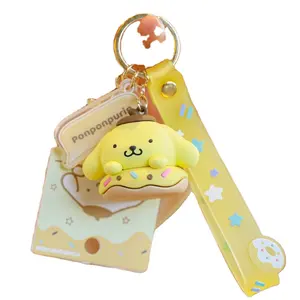 Chaveiro pingente para meninas, atacado bonito mymelody kuromi cinnamoroll pompom purin charme sanrio pvc